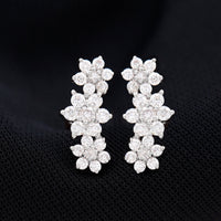 Certified Moissanite Flower Stud Earrings for Women