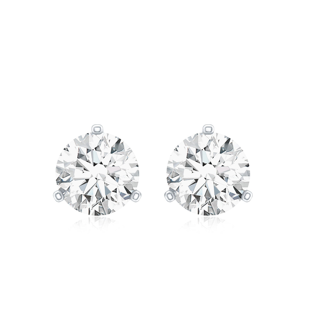 1 Carat Certified Moissanite Martini Stud Earrings