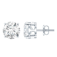 Certified 2.7 Carat Moissanite Stud Earrings in Silver