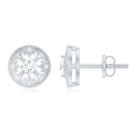 Rosec Jewels real diamond bridal stud earrings with certification, featuring sparkling diamond stones set in elegant earrings design.