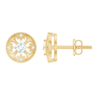 Rosec Jewels real diamond bridal stud earrings with certificate, showcasing elegant diamond earrings with secure stud design.