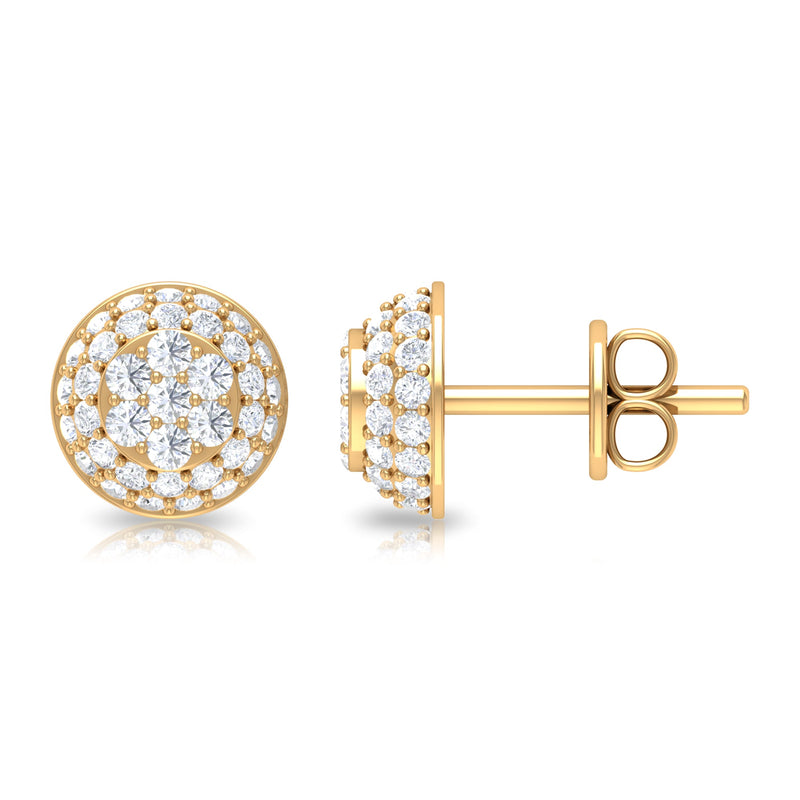 Certified diamond bridal stud earrings with screw back from Rosec Jewels, showcasing sparkling diamond stones in a classic setting.