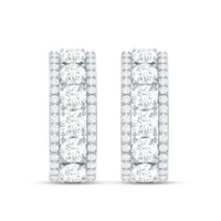 Certified Moissanite J Hoop Earrings for Women
