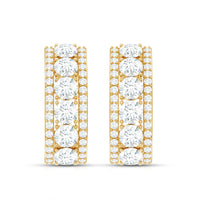 Certified Moissanite J Hoop Earrings for Women