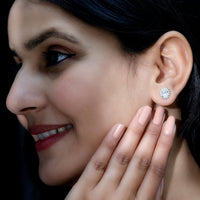 2.25 CT Oval Moissanite Classic Stud Earrings With Halo