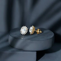 2.25 CT Oval Moissanite Classic Stud Earrings With Halo