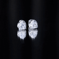 Certified 3 Carat Heart Moissanite Halo Stud Earrings by Rosec Jewels, featuring sparkling moissanite stones and elegant design.
