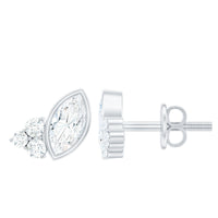 Marquise Shape Moissanite Stud Earrings with Screw Back
