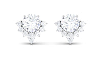 1.50 CT Certified Moissanite Classic Stud Earrings with Half Halo