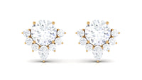 1.50 CT Certified Moissanite Classic Stud Earrings with Half Halo