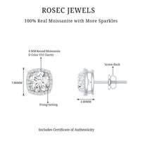 2.25 CT Round Shape Moissanite Stud Earrings with Halo