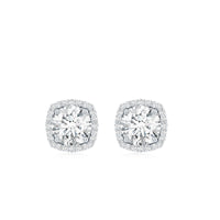 2.25 CT Round Shape Moissanite Stud Earrings with Halo