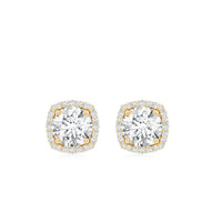 2.25 CT Round Shape Moissanite Stud Earrings with Halo