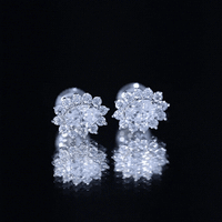 Certified Moissanite Oval Stud Earrings with Halo