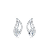 Certified Moissanite Leaf Stud Earrings with Screw Back