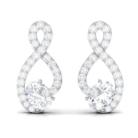 Certified Moissanite Infinity Stud Earrings with Screw Back