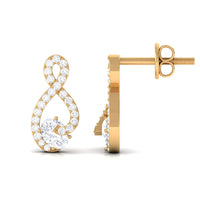 Certified Moissanite Infinity Stud Earrings with Screw Back
