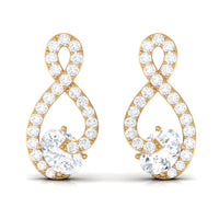 Certified Moissanite Infinity Stud Earrings with Screw Back