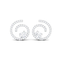 Certified Moissanite Swirl Stud Earrings for Women