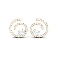 Certified Moissanite Swirl Stud Earrings for Women
