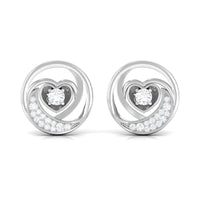 Certified Moissanite Heart Stud Earrings for Women