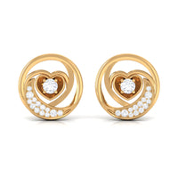 Certified Moissanite Heart Stud Earrings for Women