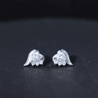 Heart Shape Moissanite Stud Earrings with Screw Back