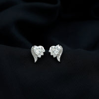 Heart Shape Moissanite Stud Earrings with Screw Back