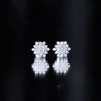 Certified Moissanite Cluster Stud Earrings for Women