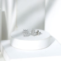 Certified Moissanite Cluster Stud Earrings for Women
