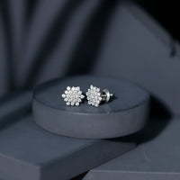 Certified Moissanite Cluster Stud Earrings for Women