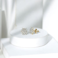 Certified Moissanite Cluster Stud Earrings for Women