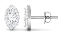 Certified Marquise Moissanite Stud Earrings with Halo