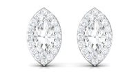 Certified Marquise Moissanite Stud Earrings with Halo