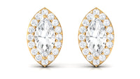 Certified Marquise Moissanite Stud Earrings with Halo