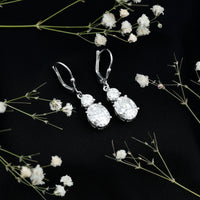 Certified 7 Carat Moissanite Hoop Drop Earrings in Silver