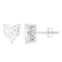 Certified 3 Carat Moissanite Heart Earrings For Women