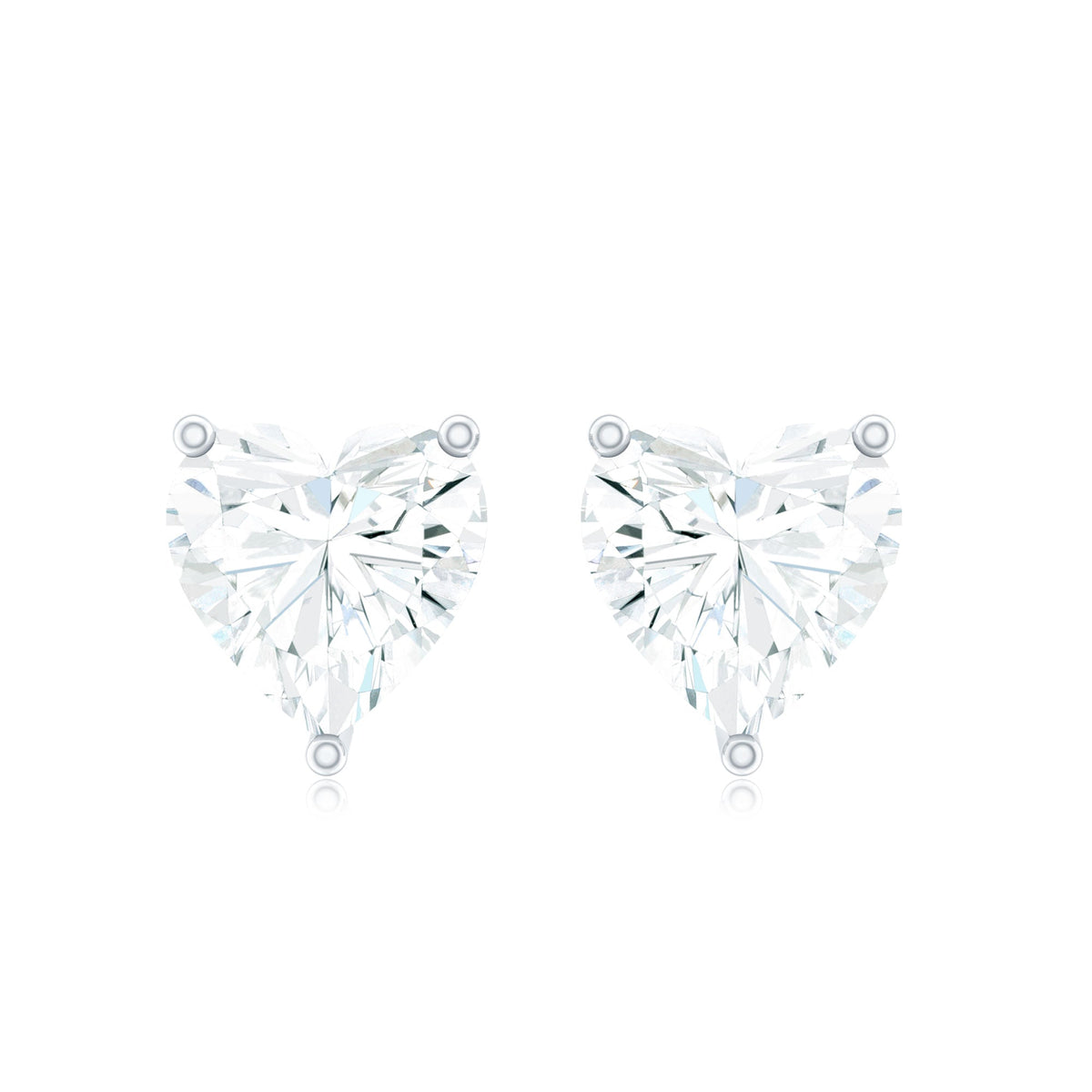 Certified 3 Carat Moissanite Heart Earrings For Women
