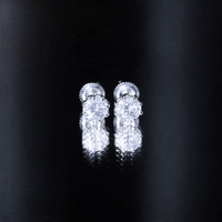 1.9 Carat Round Cut Cubic Zirconia Solitaire Stud Earrings in Silver