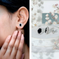 Certified 2.6 Carat Lab Grown Black Diamond Stud Earrings With Screw Back