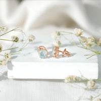 Ethiopian Opal Diamond Solitaire Stud Earrings