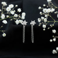 Certified Moissanite Star Chain Earrings For Women