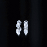 Certified 1.5 Carat Pear Shaped Moissanite Stud Earrings