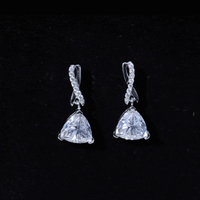 Certified 3 Carat Trilliant Cut Moissanite Infinity Drop Earrings
