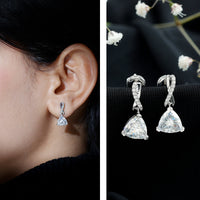 Certified 3 Carat Trilliant Cut Moissanite Infinity Drop Earrings