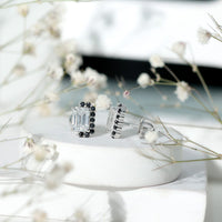 Certified 3.4 Carat Moissanite Stud Earrings with Lab Grown Black Diamond