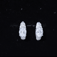 2.5 Carat Moissanite Art Deco Stud Earrings in 14K Gold Plated Silver