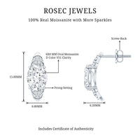 2.5 Carat Moissanite Art Deco Stud Earrings in 14K Gold Plated Silver