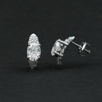 2.5 Carat Moissanite Art Deco Stud Earrings in 14K Gold Plated Silver