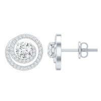 Sterling Silver Moissanite Swirl Stud Earrings for Women